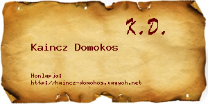Kaincz Domokos névjegykártya